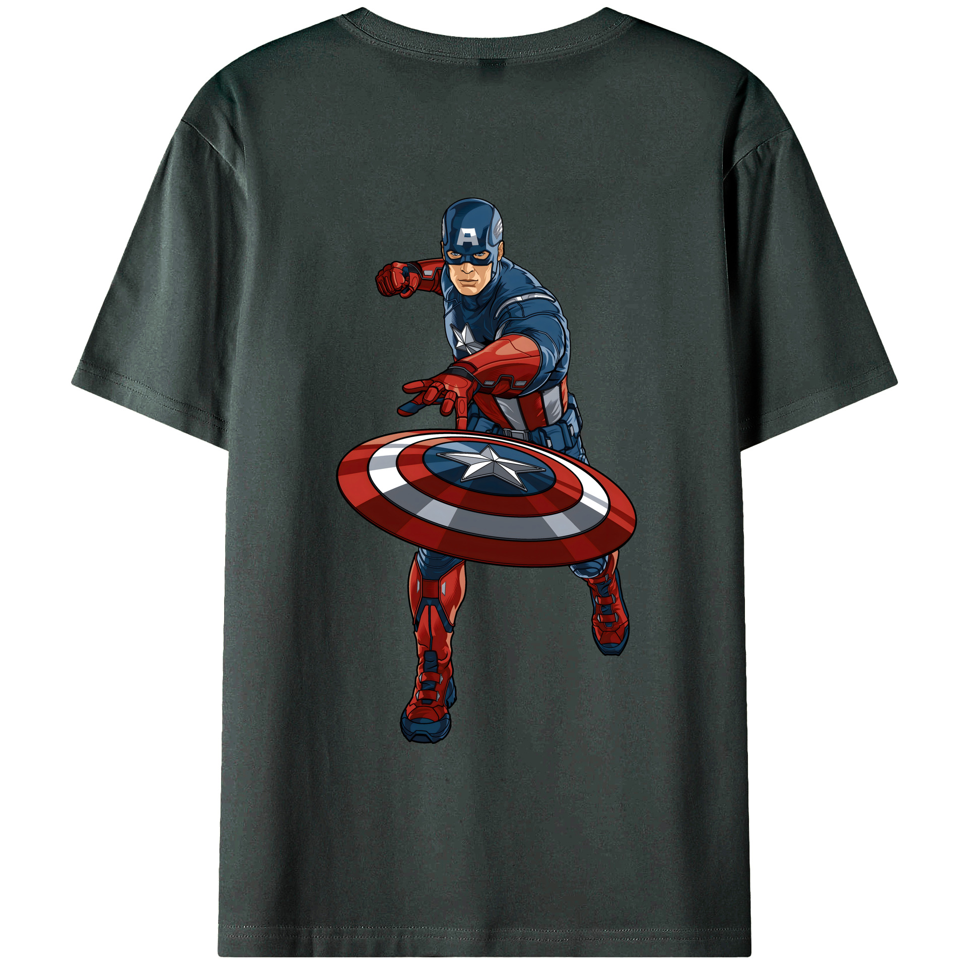 （画像用） アベンジャーズ The Avengers 綿100％ メンズ半袖Tシャツ（バックプリント） 通気性